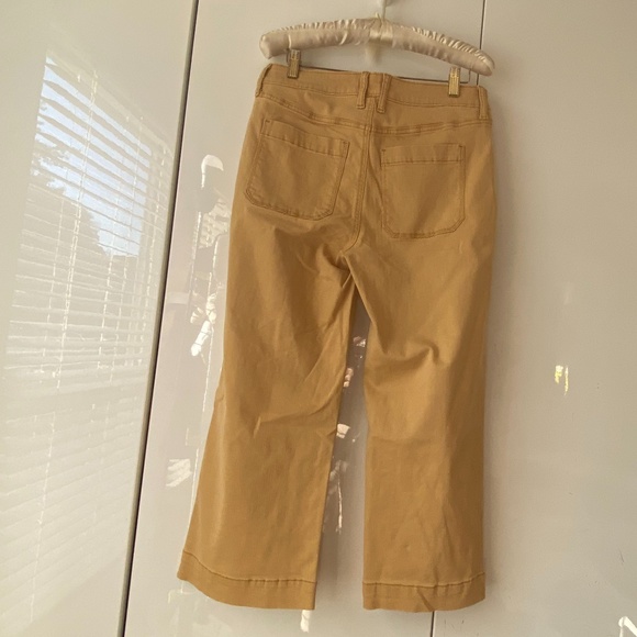 NWOT Wide Leg Crop Jeans Yellow 8 - Picture 5 of 6